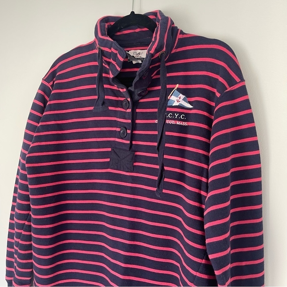 Cuffy’s of Cape Cod Pullover Nautical Striped Sweatshirt Long sleeve Sweater - Picture 2 of 10